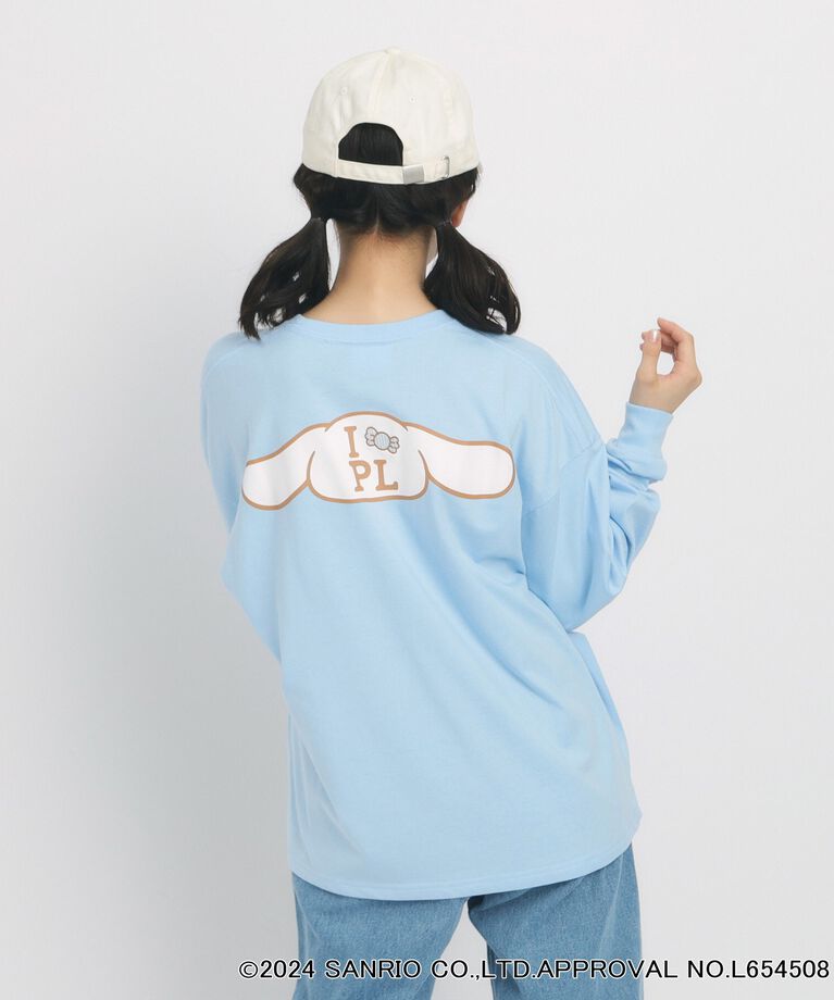 PINK-latte「【サンリオキャラクターズコラボ】バックプリントロンT」|Tシャツ・カットソー|ﾌﾞﾙｰ(091)