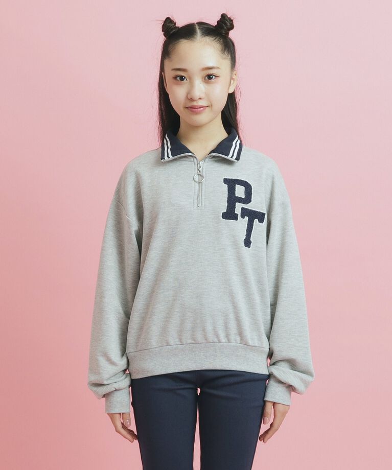 PINK-latte「ハーフジップ刺繍トレーナー」|その他|