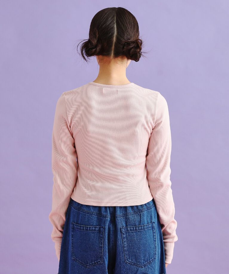 PINK-latte「レースアップテレコプルオーバー」|Tシャツ・カットソー|