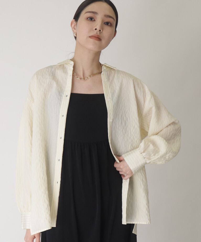 THE SHOP TK「【ヒルナンデス！で紹介】ドビーストライプシャツ【手洗い可】」|シャツ・ブラウス|ﾗｲﾄｲｴﾛｰ(330)