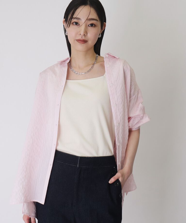 THE SHOP TK「【ヒルナンデス！で紹介】ドビーストライプシャツ【手洗い可】」|シャツ・ブラウス|ﾗｲﾄﾋﾟﾝｸ(370)