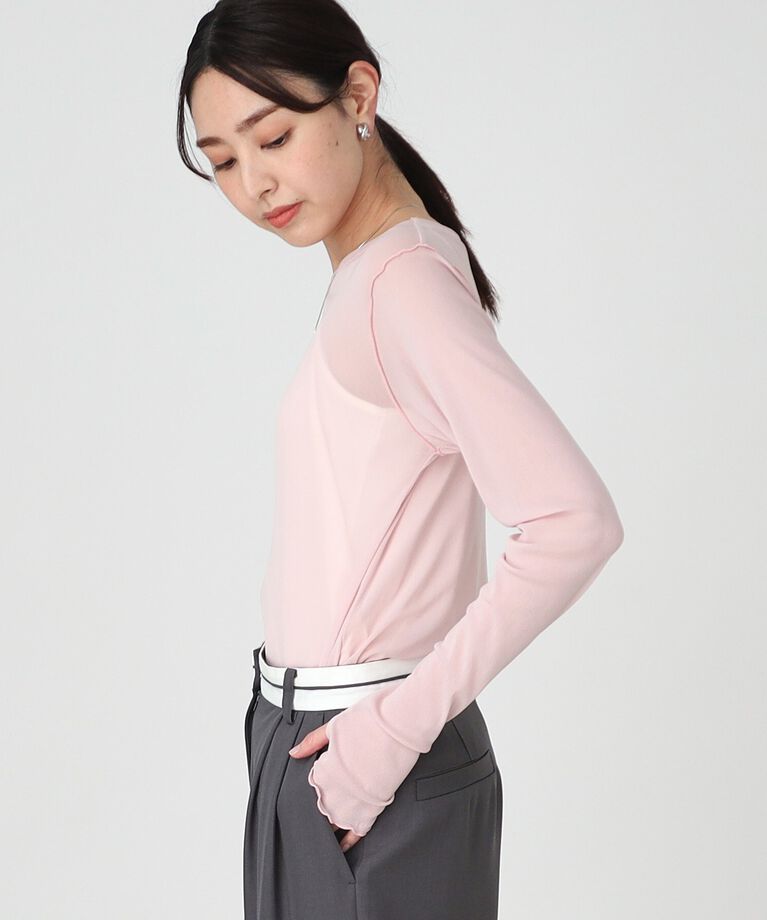 THE SHOP TK「シアー配色プルオーバー【手洗い可】」|Tシャツ・カットソー|