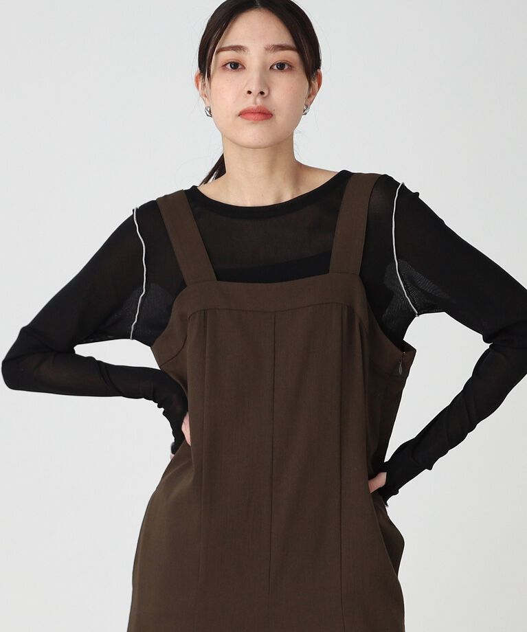 THE SHOP TK「シアー配色プルオーバー【手洗い可】」|Tシャツ・カットソー|ブラック(019)