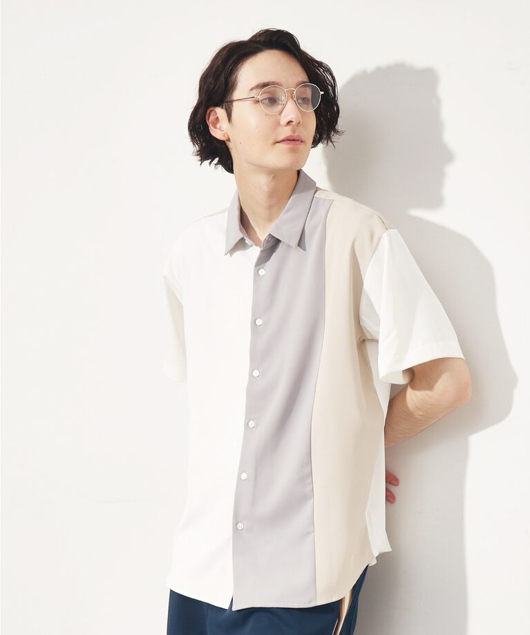THE SHOP TK「【10色展開】プリントデザインシャツ チェック／ブロッキング／マーブル／ブラシアート」|シャツ・ブラウス|