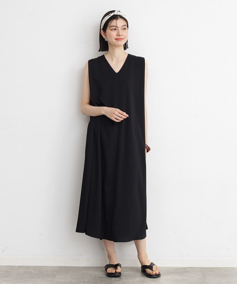 THE SHOP TK「【ラッシュガード／接触冷感／撥水／UVケア／洗える】MIZUGIWA_ノースリーブワンピース」|ワンピース|ブラック(019)