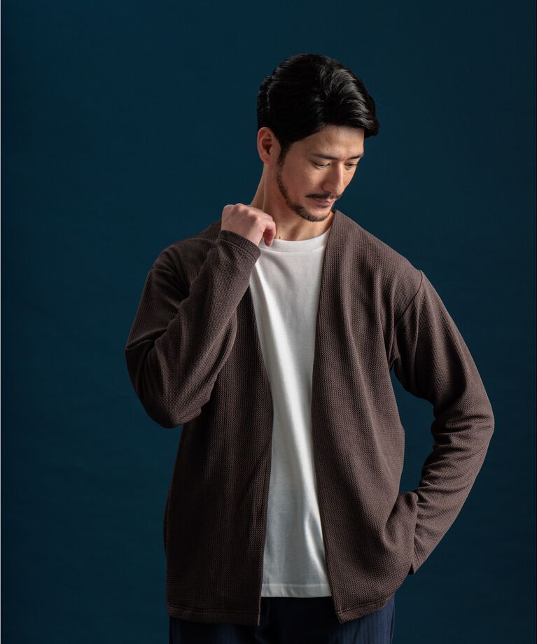 THE SHOP TK「【カーディガン＋ロンTセットアイテム】杢ふくれアンサンブルカーディガン」|カーディガン|