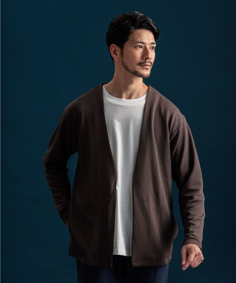 THE SHOP TK「【カーディガン＋ロンTセットアイテム】杢ふくれアンサンブルカーディガン」|カーディガン|