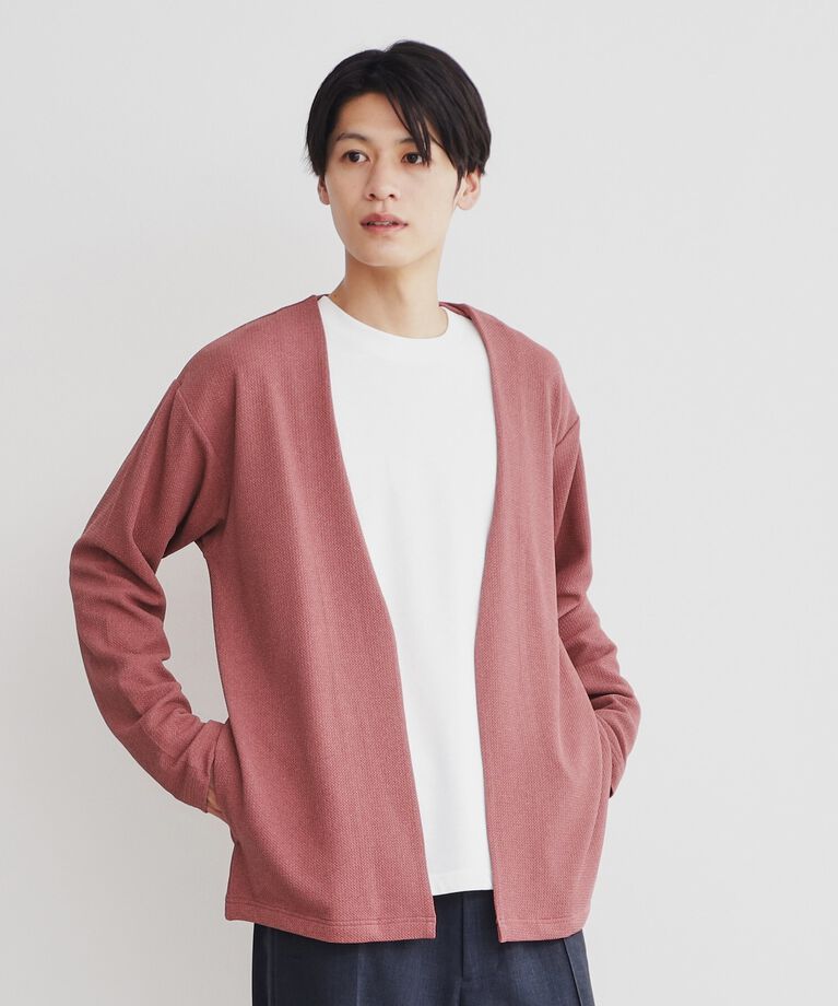 THE SHOP TK「【カーディガン＋ロンTセットアイテム】杢ふくれアンサンブルカーディガン」|カーディガン|ピンク(074)