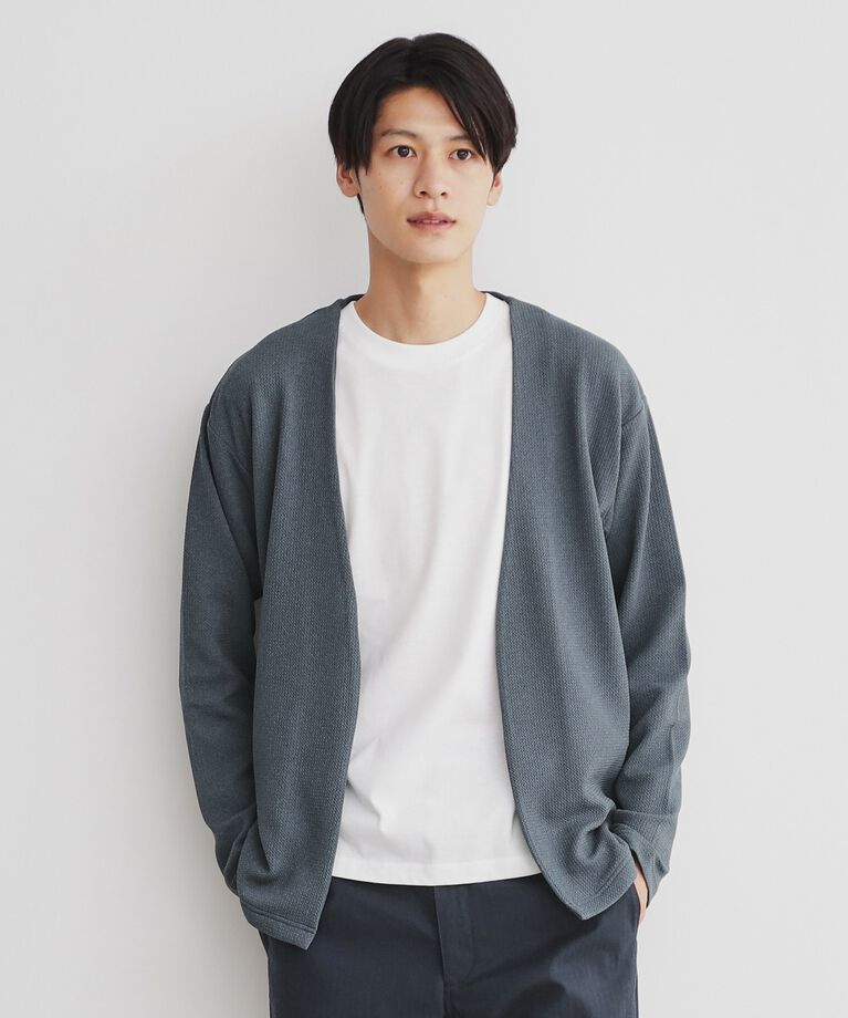 THE SHOP TK「【カーディガン＋ロンTセットアイテム】杢ふくれアンサンブルカーディガン」|カーディガン|ブルーグリーン(09