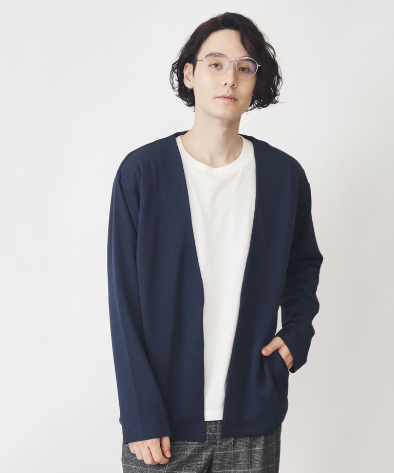 THE SHOP TK「【カーディガン＋ロンTセットアイテム】杢ふくれアンサンブルカーディガン」|カーディガン|ネイビー(694)