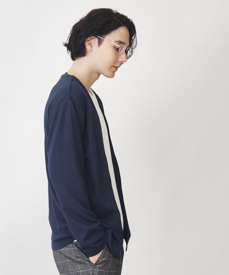 THE SHOP TK「【カーディガン＋ロンTセットアイテム】杢ふくれアンサンブルカーディガン」|カーディガン|