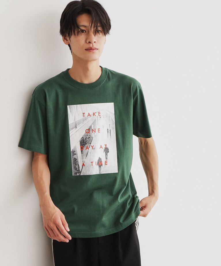THE SHOP TK「プリントアソート半袖Tシャツ」|Tシャツ・カットソー|グリーン(024)
