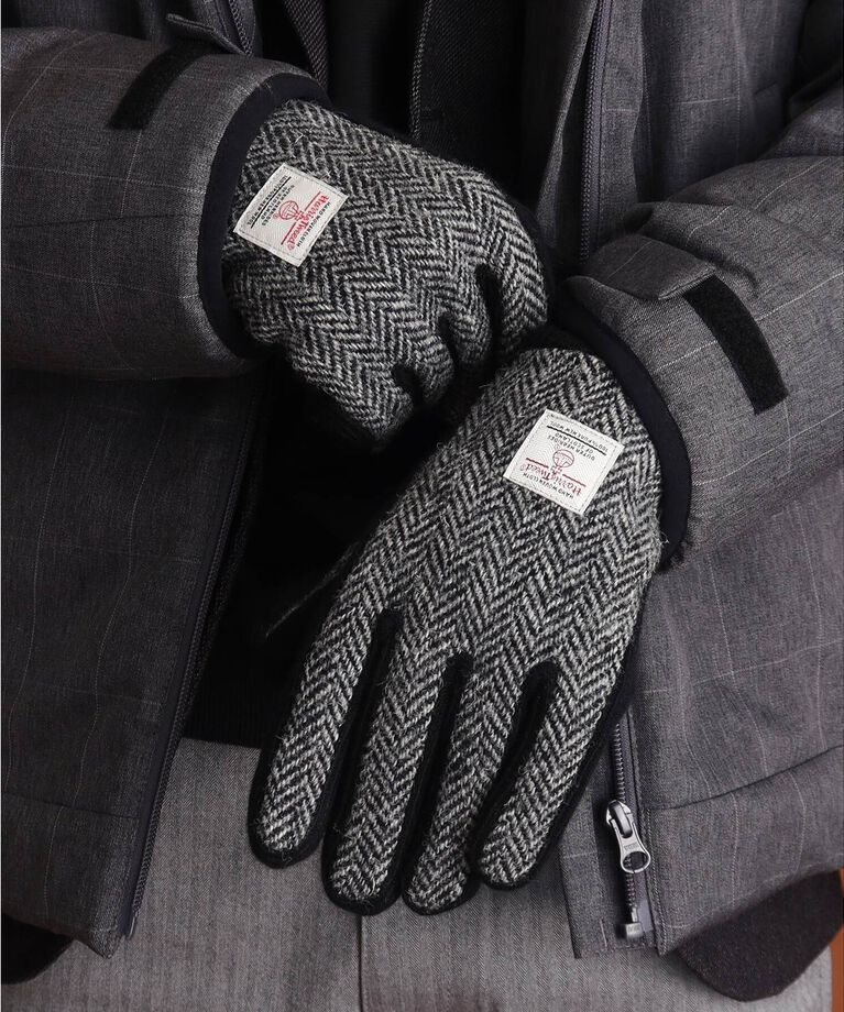 THE SHOP TK「【HARRIS TWEED／ハリスツイード】リブグローブ ON／OFF対応」|手袋|チャコールグレー(0
