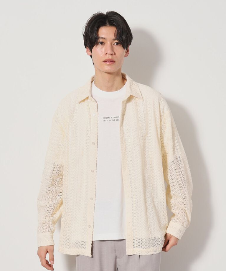 THE SHOP TK「レースシャツアンサンブル長袖シャツ・半袖Tシャツセットアイテム」|シャツ・ブラウス|