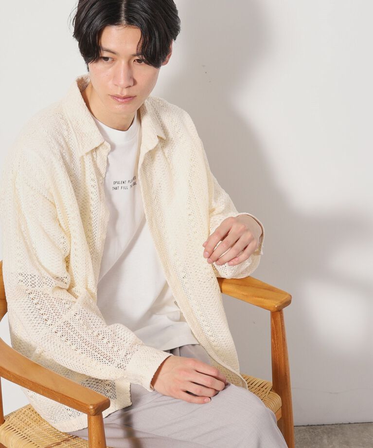 THE SHOP TK「レースシャツアンサンブル長袖シャツ・半袖Tシャツセットアイテム」|シャツ・ブラウス|