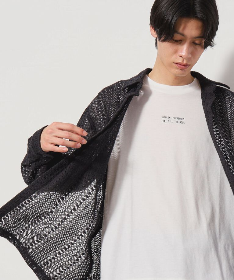 THE SHOP TK「レースシャツアンサンブル長袖シャツ・半袖Tシャツセットアイテム」|シャツ・ブラウス|ブラック(019)