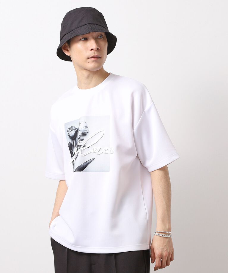 THE SHOP TK「コード刺繍フォト半袖Tシャツ」|Tシャツ・カットソー|