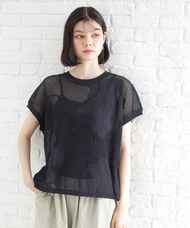 THE SHOP TK「コード刺繍シアーニット【洗える】」|ニット・セーター|