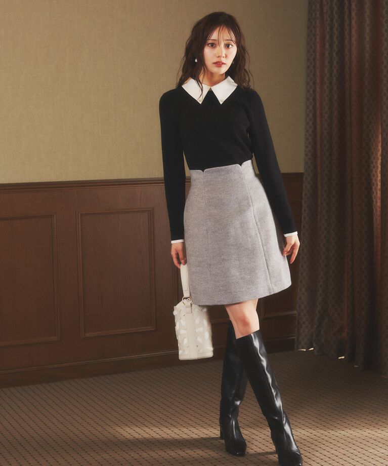 PROPORTION BODY DRESSING「ハイウエストミニスカート」|スカート|グレー