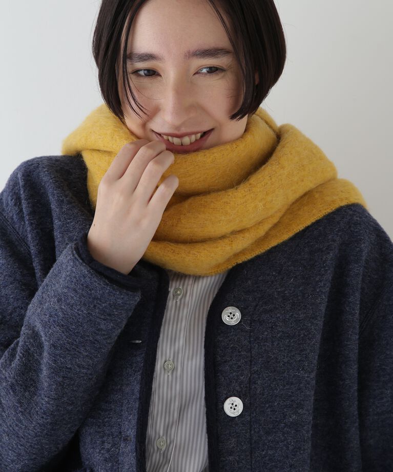  「モヘヤミックスストール」|バンダナ・スカーフ|イエロー