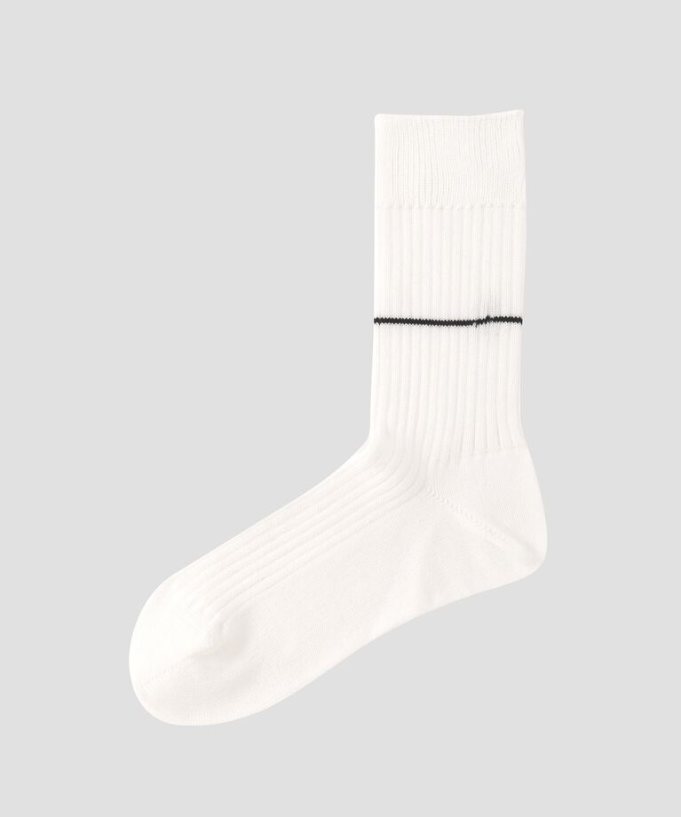  「STRIPE COTTON RIB SOCKS」|ソックス|WHITE