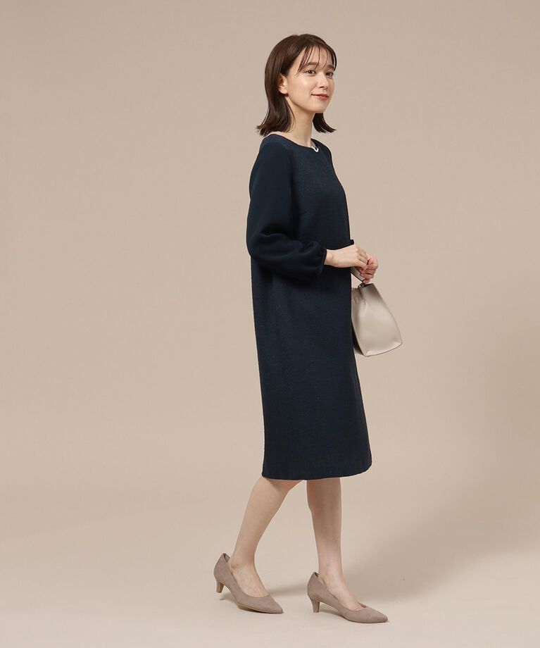 SHOO･LA･RUE「【S-3L/通勤/セレモニー】ツイードサックワンピース」|ワンピース|
