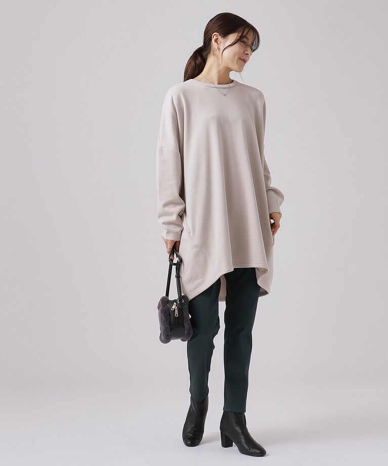 SHOO･LA･RUE「【体型カバー】裏地あったか ルーズチュニック【SHOO WARM】」|チュニック|