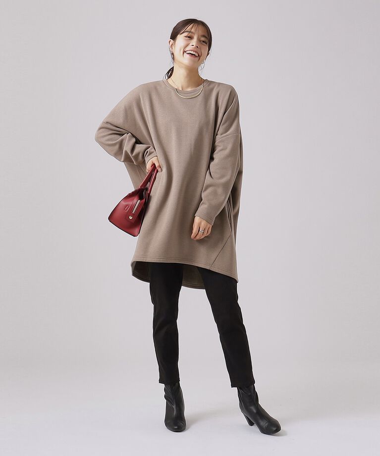 SHOO･LA･RUE「【体型カバー】裏地あったか ルーズチュニック【SHOO WARM】」|チュニック|