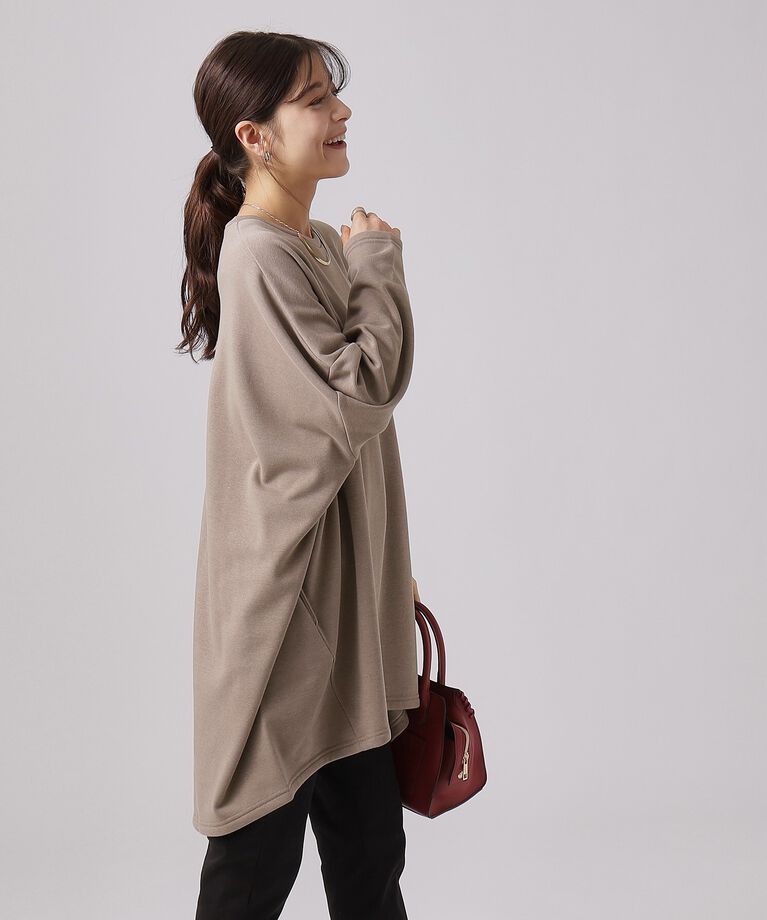 SHOO･LA･RUE「【体型カバー】裏地あったか ルーズチュニック【SHOO WARM】」|チュニック|