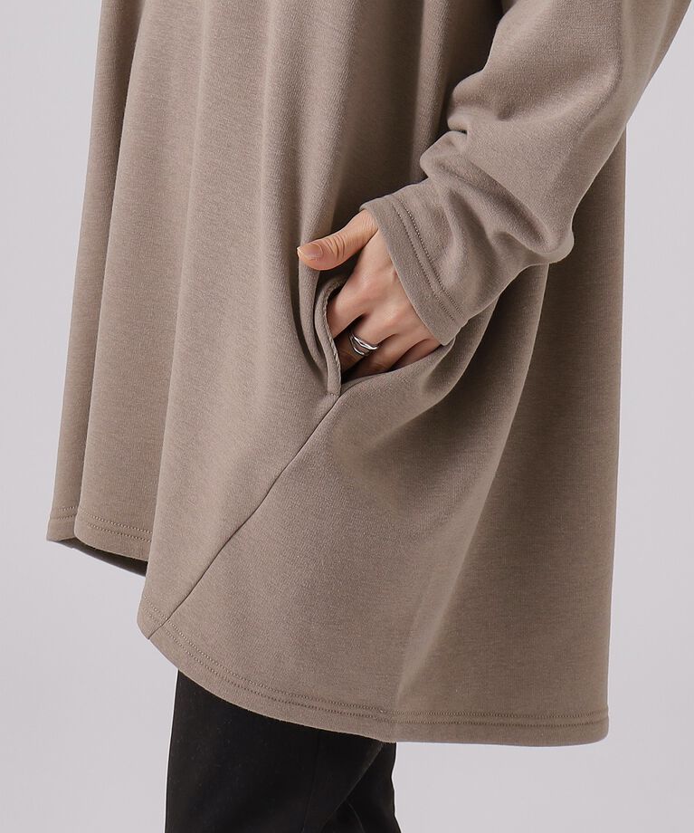 SHOO･LA･RUE「【体型カバー】裏地あったか ルーズチュニック【SHOO WARM】」|チュニック|
