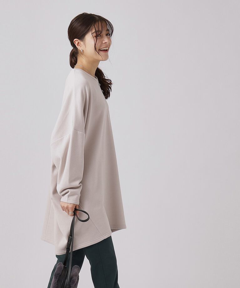 SHOO･LA･RUE「【体型カバー】裏地あったか ルーズチュニック【SHOO WARM】」|チュニック|