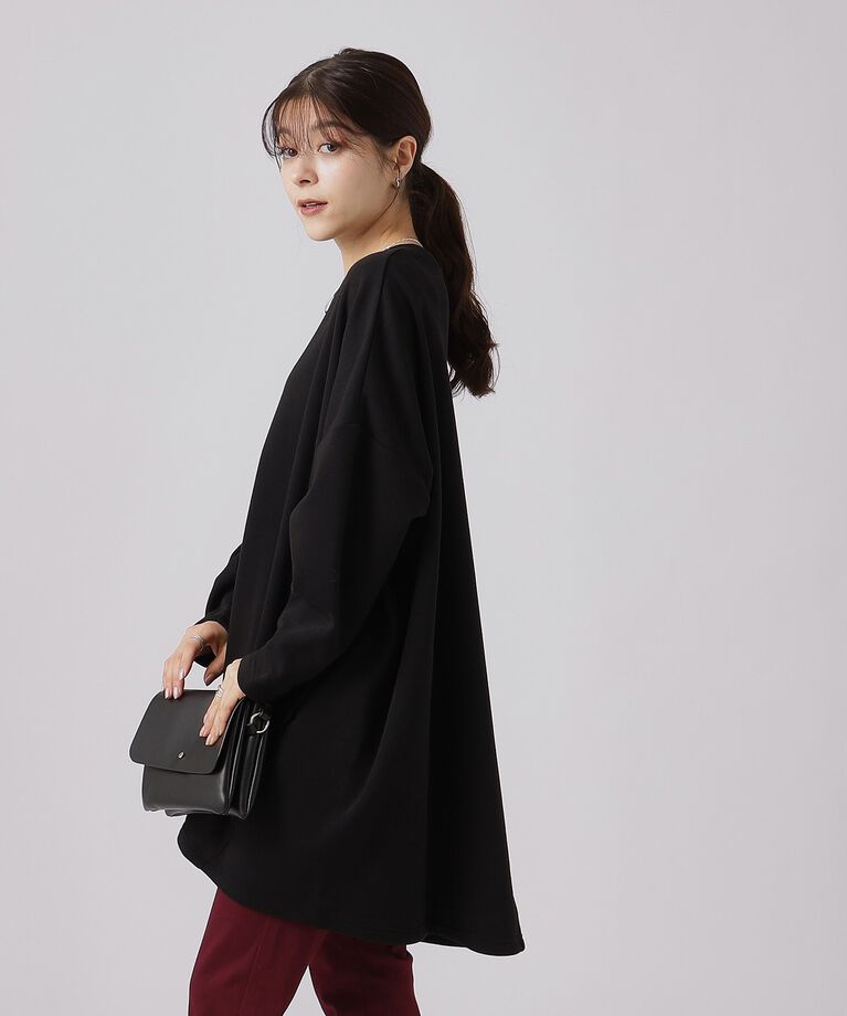 SHOO･LA･RUE「【体型カバー】裏地あったか ルーズチュニック【SHOO WARM】」|チュニック|