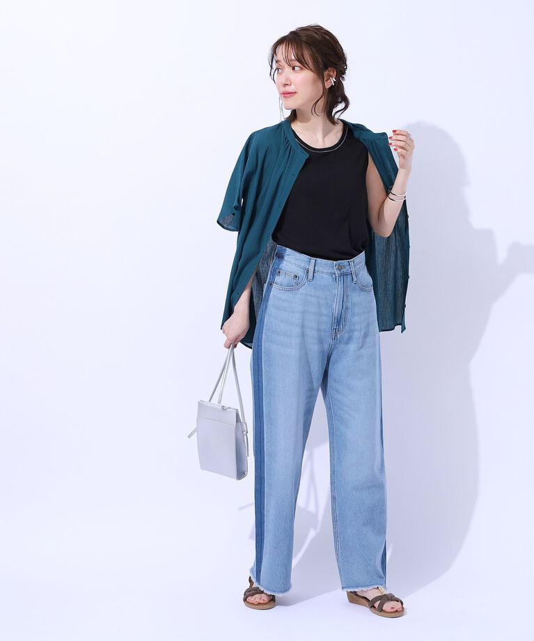 SHOO･LA･RUE「さりげないビーズで差をつける ビーズネックタンクトップ」|キャミソール|