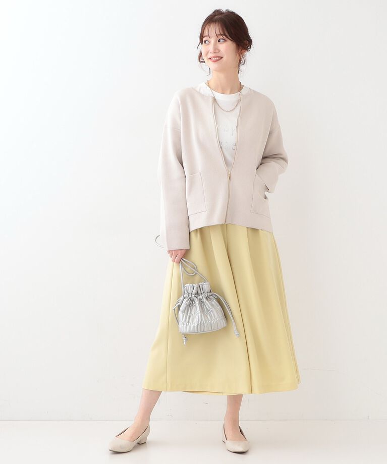 SHOO･LA･RUE「【S-LL】ジャガードZIPニットカーディガン」|カーディガン|