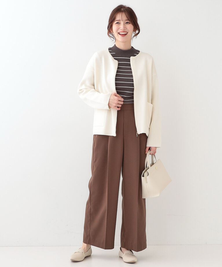 SHOO･LA･RUE「【S-LL】ジャガードZIPニットカーディガン」|カーディガン|