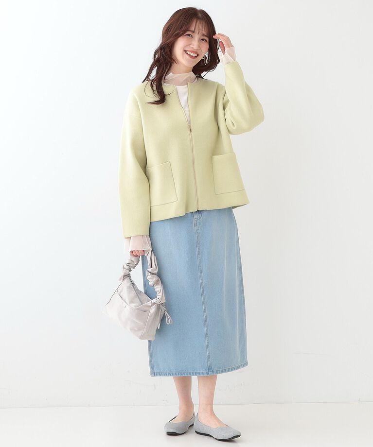 SHOO･LA･RUE「【S-LL】ジャガードZIPニットカーディガン」|カーディガン|