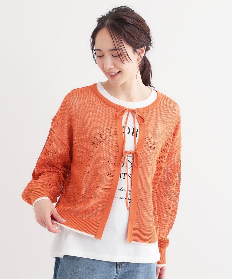SHOO･LA･RUE「【S-LL/2点セット】前後2WAYで着られるメッシュニット＋ロゴTシャツ」|その他|