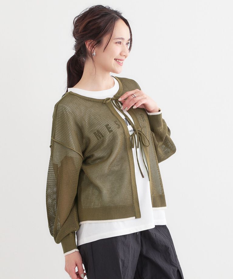 SHOO･LA･RUE「【S-LL/2点セット】前後2WAYで着られるメッシュニット＋ロゴTシャツ」|その他|