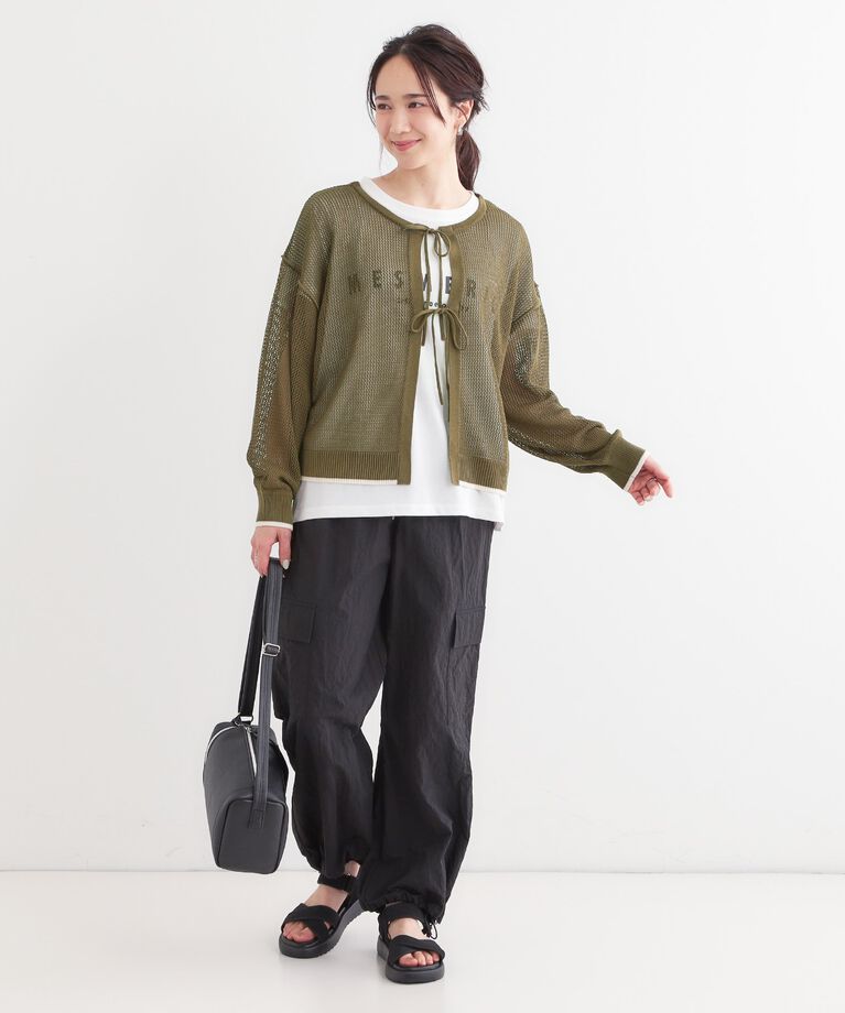 SHOO･LA･RUE「【S-LL/2点セット】前後2WAYで着られるメッシュニット＋ロゴTシャツ」|その他|