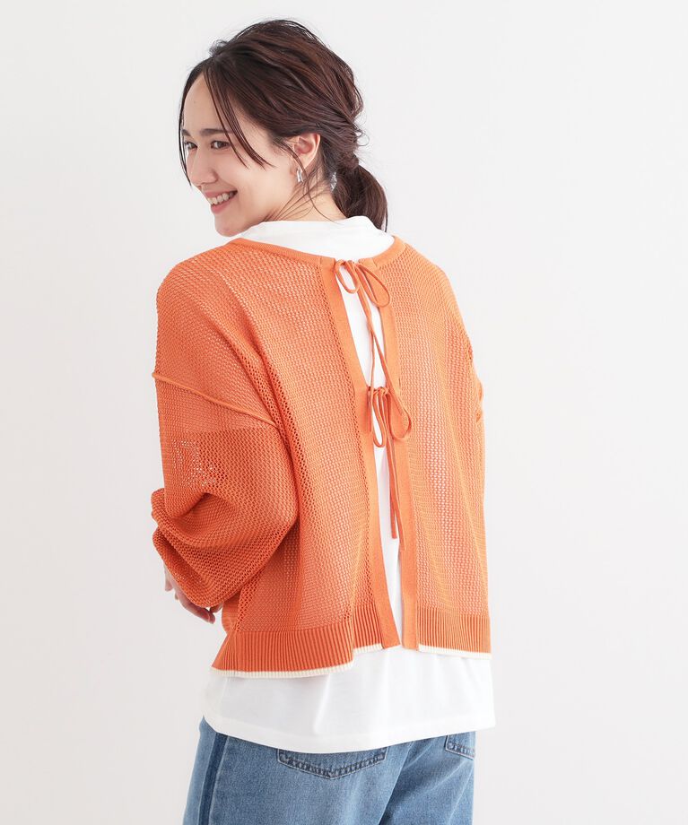 SHOO･LA･RUE「【S-LL/2点セット】前後2WAYで着られるメッシュニット＋ロゴTシャツ」|その他|
