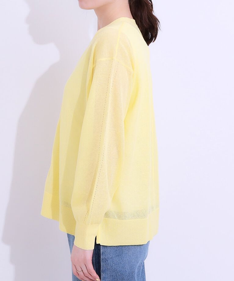 SHOO･LA･RUE「【洗える/S-LL】ナチュラルなシアー感が魅力 Vネックカーディガン」|カーディガン|