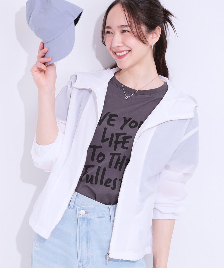 SHOO･LA･RUE「【S-LL】程よいシアー感　大人世代の軽やかフードブルゾン」|ブルゾン・スタジャン|オフホワイト(003