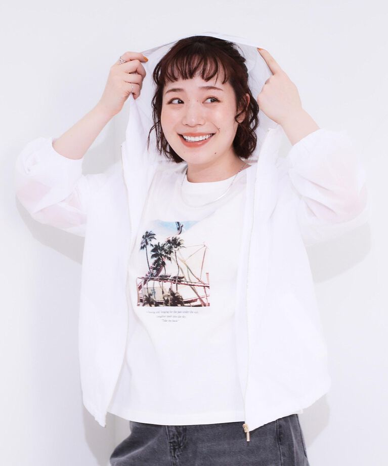 SHOO･LA･RUE「【S-LL】程よいシアー感　大人世代の軽やかフードブルゾン」|ブルゾン・スタジャン|