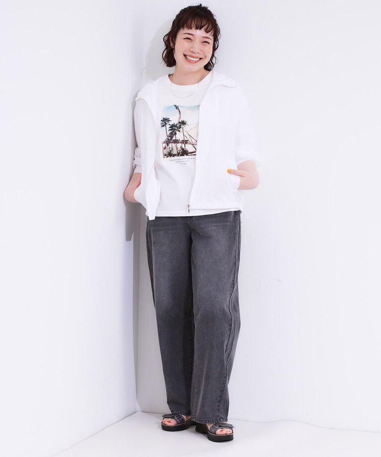 SHOO･LA･RUE「【S-LL】程よいシアー感　大人世代の軽やかフードブルゾン」|ブルゾン・スタジャン|