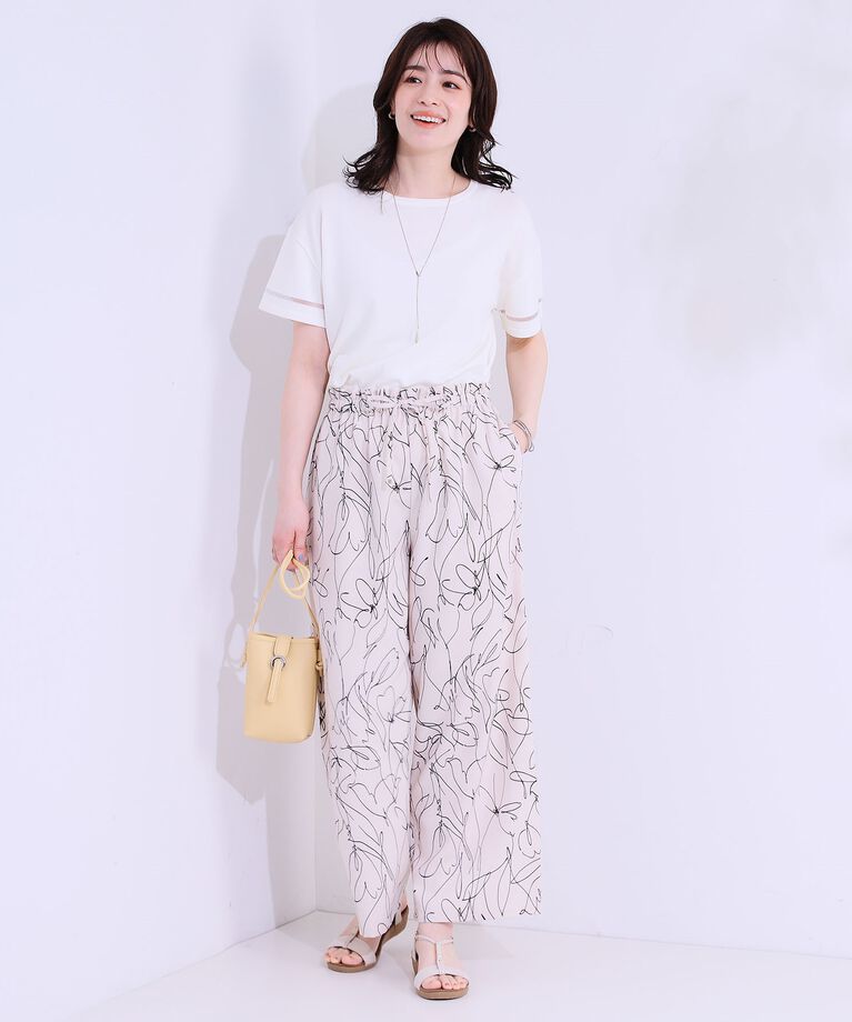 SHOO･LA･RUE「【UVカット/洗える】お袖シアーがヘルシーに フレアスリーブサマーニット」|ニット・セーター|