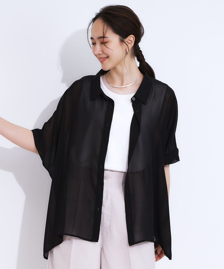 SHOO･LA･RUE「シアーポンチョシャツ」|シャツ・ブラウス|