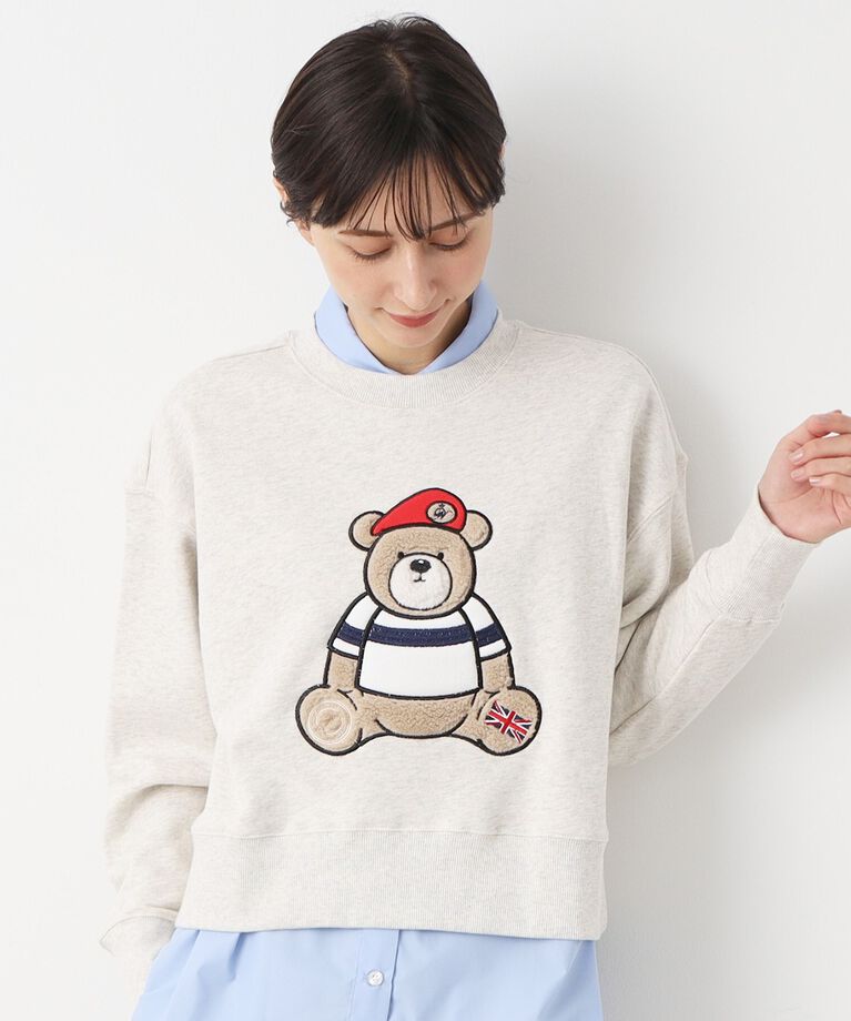 Dessin「【洗える】ベア刺繍スウェット」|パーカー|ｸﾞﾚｰｼﾞｭ(050)