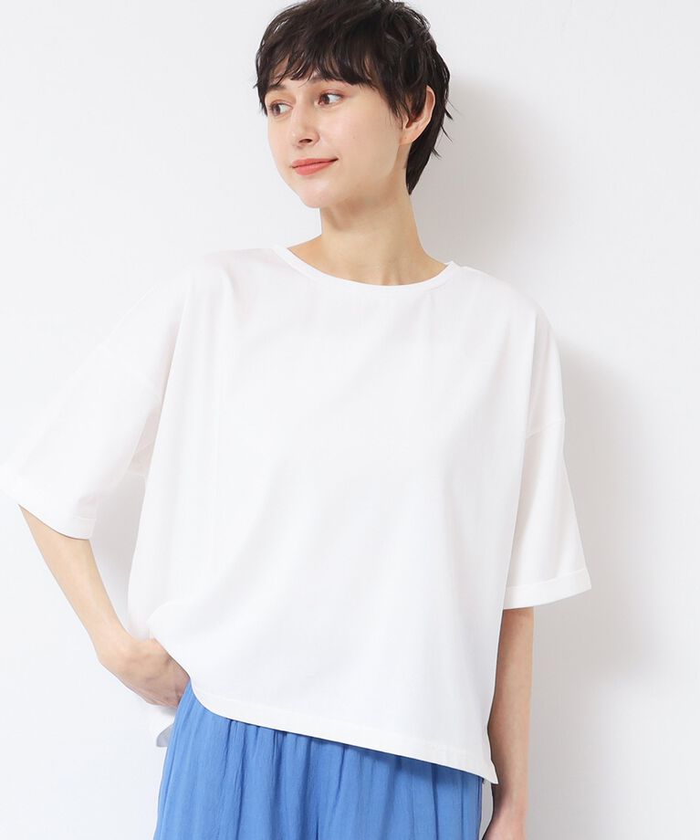 Dessin「【二の腕カバー・接触冷感】ロールアップスリーブTシャツ（XS～L）」|Tシャツ・カットソー|