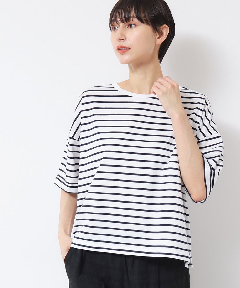 Dessin「【二の腕カバー・接触冷感】ロールアップスリーブTシャツ（XS～L）」|Tシャツ・カットソー|