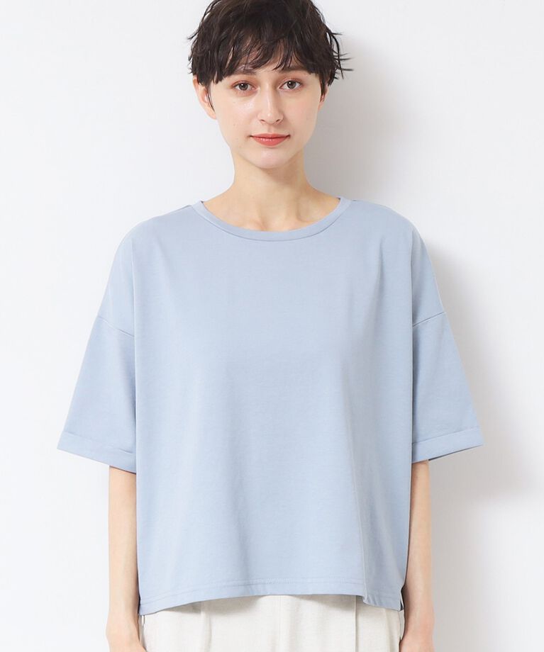 Dessin「【二の腕カバー・接触冷感】ロールアップスリーブTシャツ（XS～L）」|Tシャツ・カットソー|